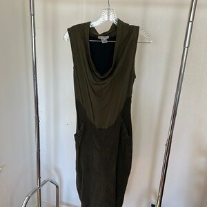 Prairie Underground Two-Tone Green Midi Dress